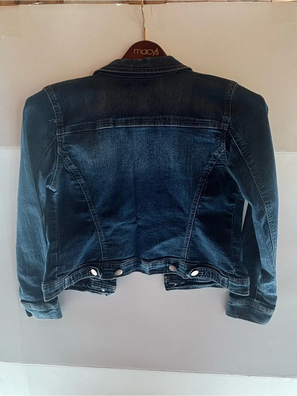 New Directions Women's Blue Denim Button Front Jacket Long Sleeve S